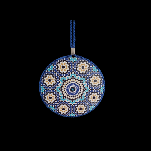 Sous-plat Rond en Céramique Artisanale - Un Chef-d'œuvre Inspiré de la Tradition Marocaine