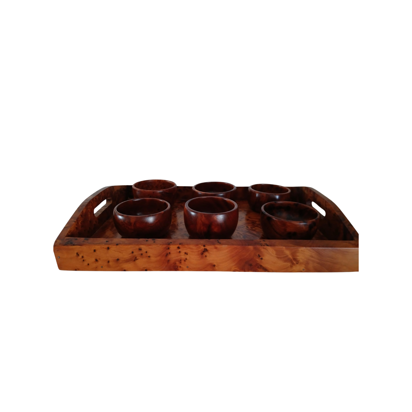 Plateau artisanal en bois de thuya – Artisanat Traditionnel