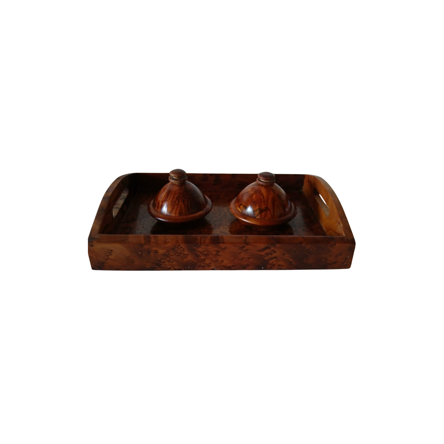 Plateau artisanal en bois de thuya – Artisanat Traditionnel