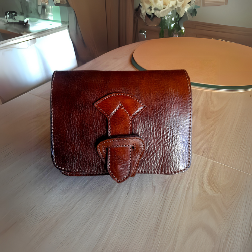 Sac à Main en Cuir de Chèvre Authentique - Artisanat Marocain Élégant