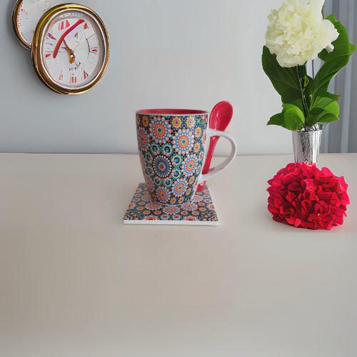 Mug Artisanal Marocain avec Cuillère