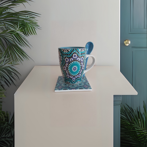 Mug Design Marocain Moderne avec Cuillère et Boîte Cadeau