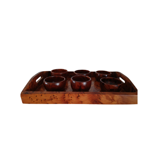 Plateau artisanal en bois de thuya – Artisanat Traditionnel